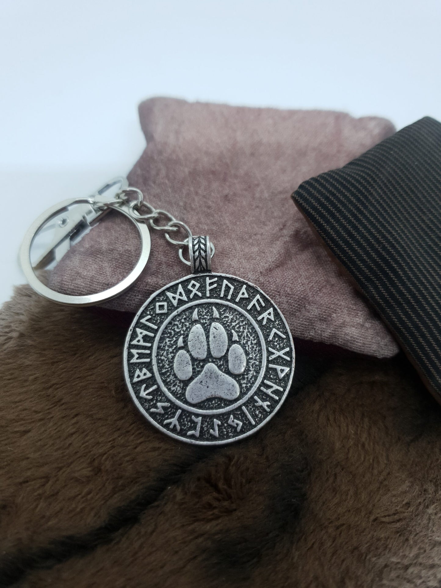 Norse Viking Bear Print Keychain