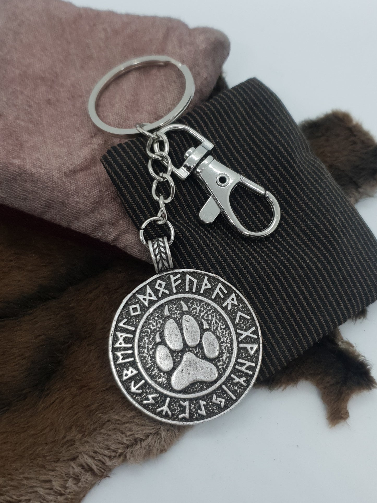 Norse Viking Bear Print Keychain