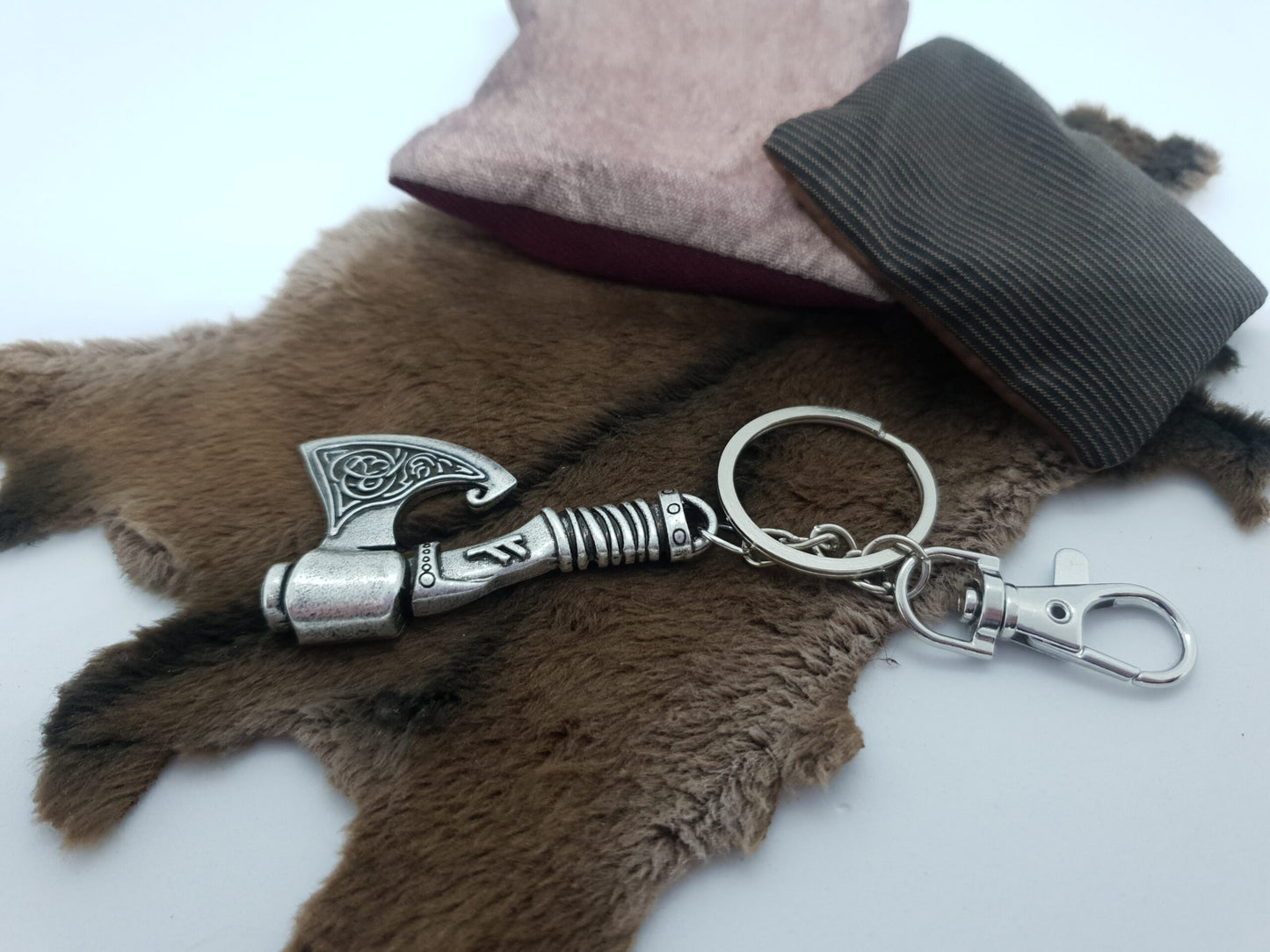 Norse Viking Younger Futhark Axe Keychain