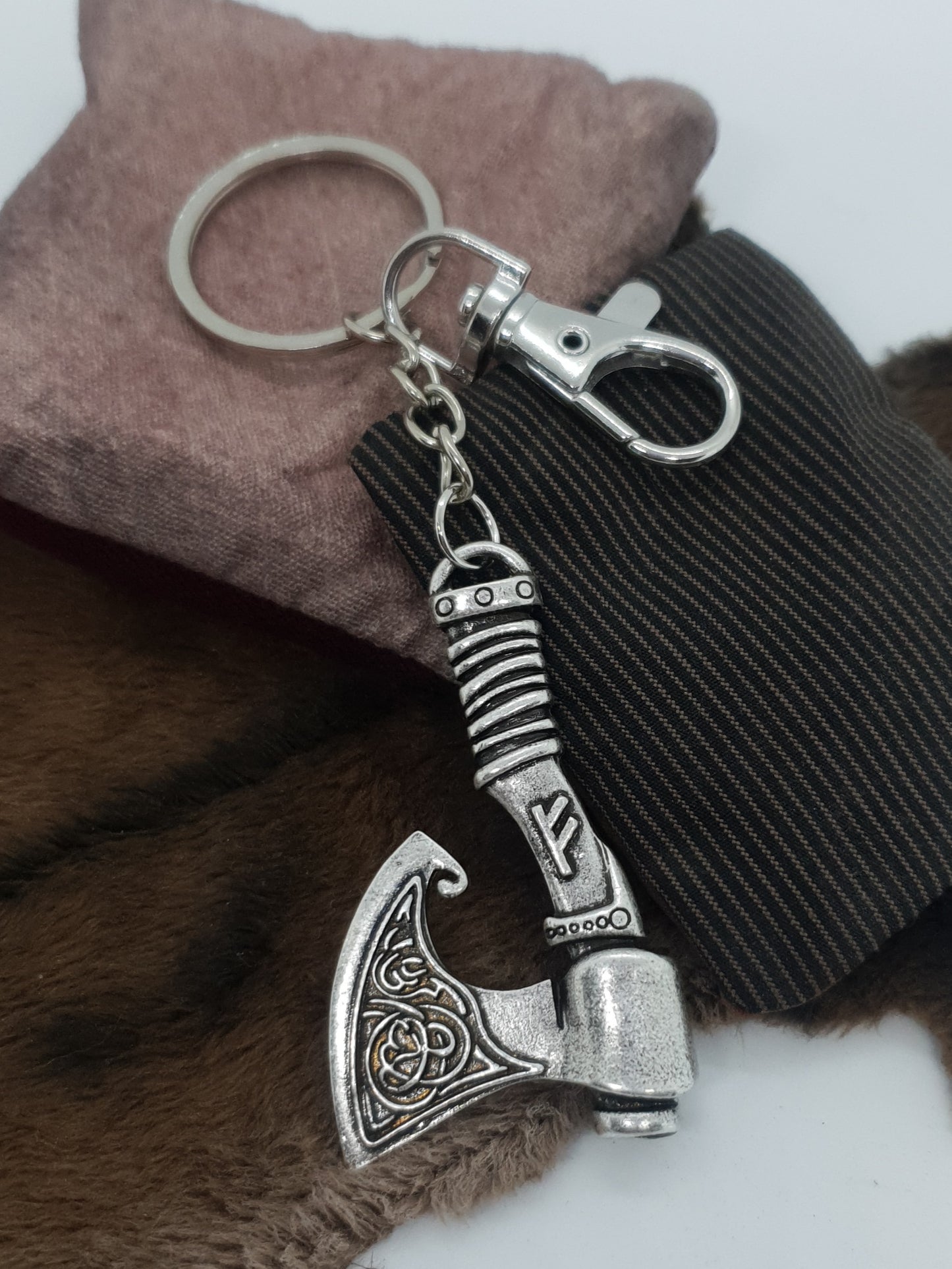 Norse Viking Younger Futhark Axe Keychain