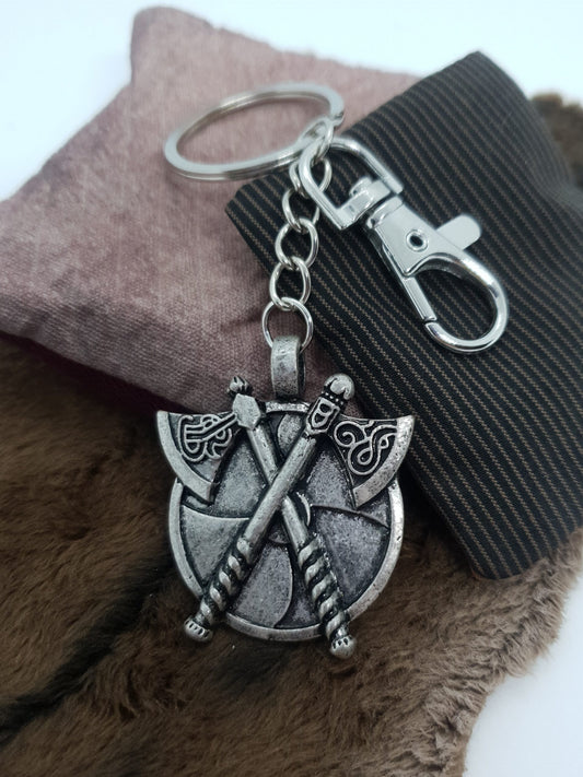 Viking Shield & Axes Keychain