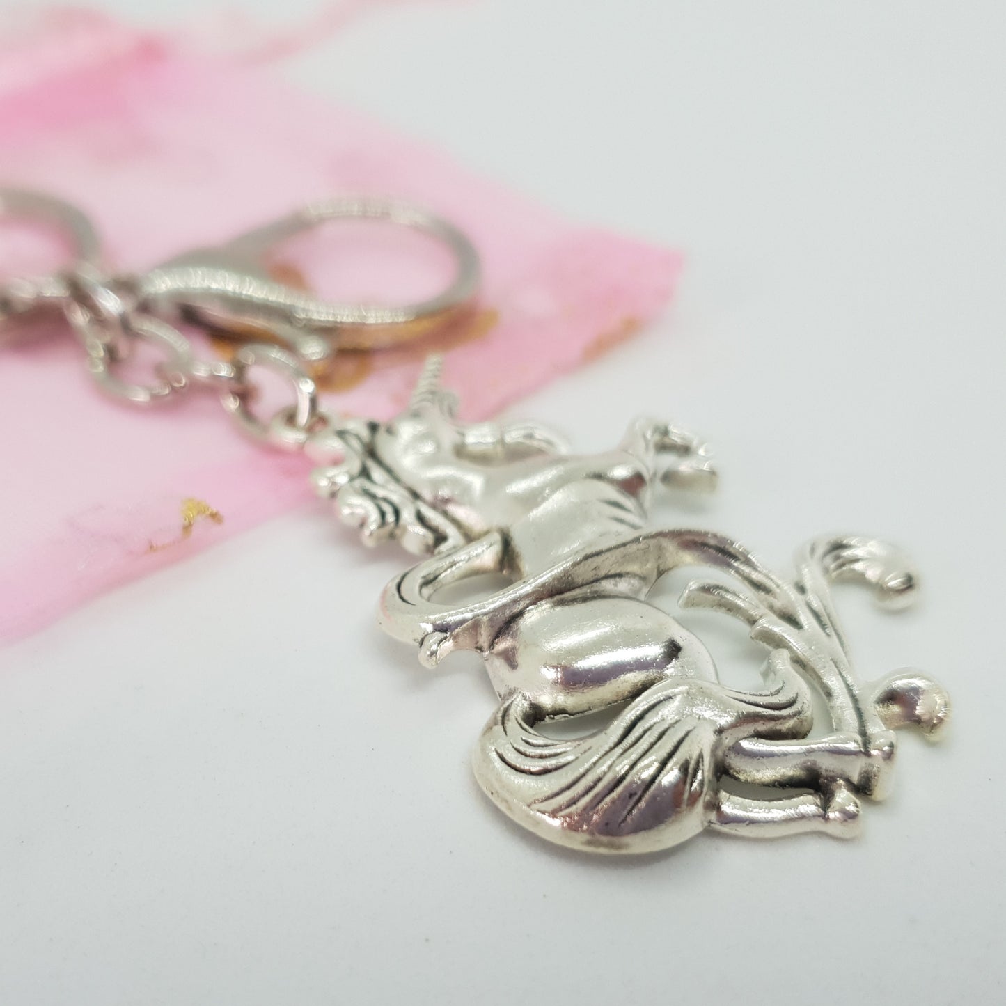 Antique Silver Unicorn Keychain