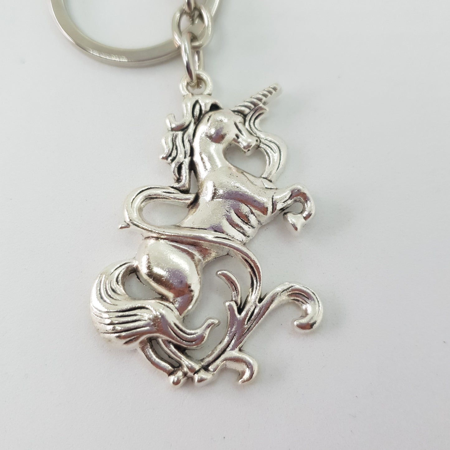 Antique Silver Unicorn Keychain