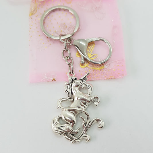 Antique Silver Unicorn Keychain