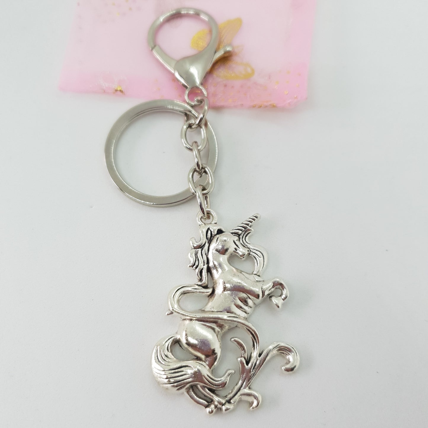 Antique Silver Unicorn Keychain