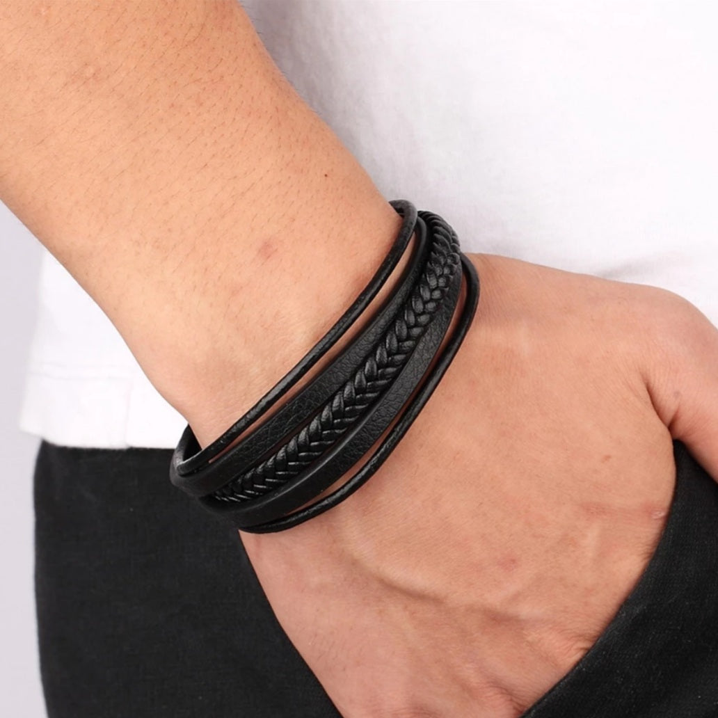 Multi-layer Cuff Leather Bracelet