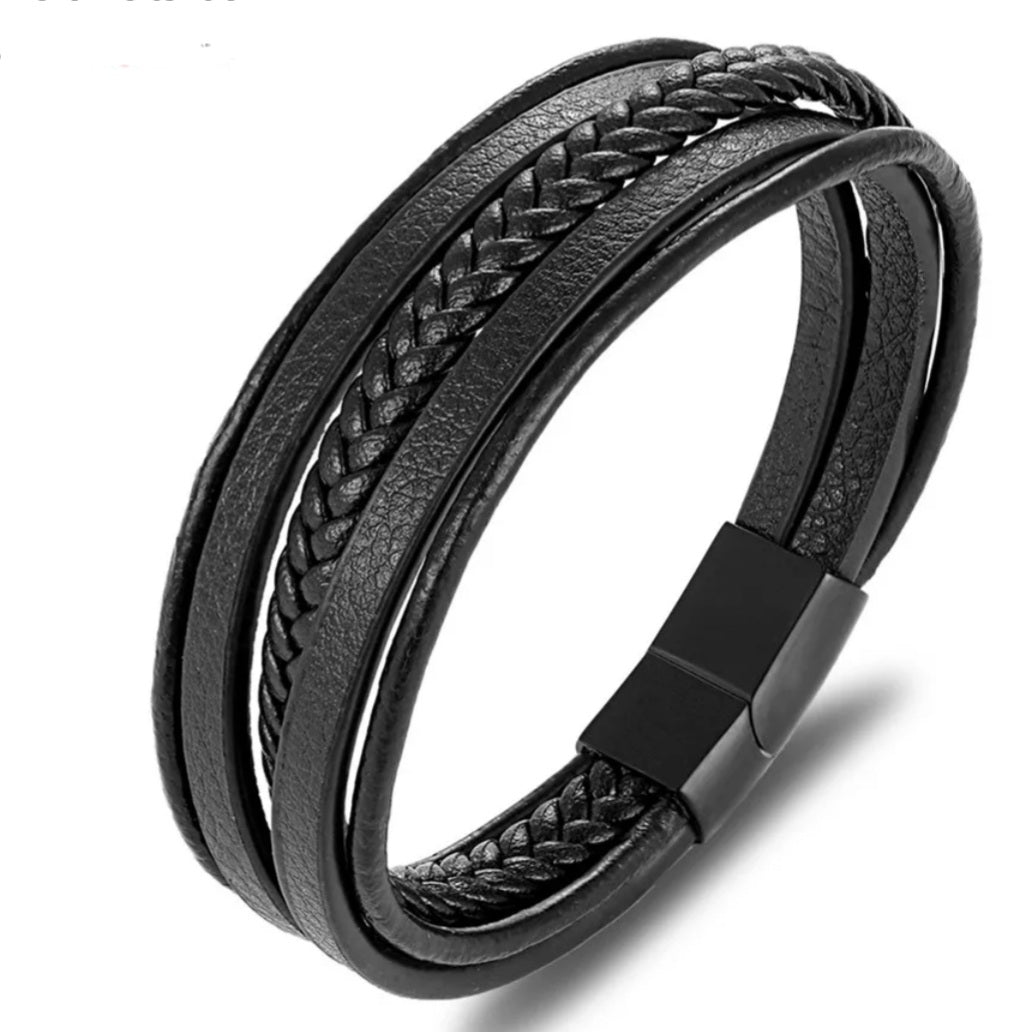 Multi-layer Cuff Leather Bracelet