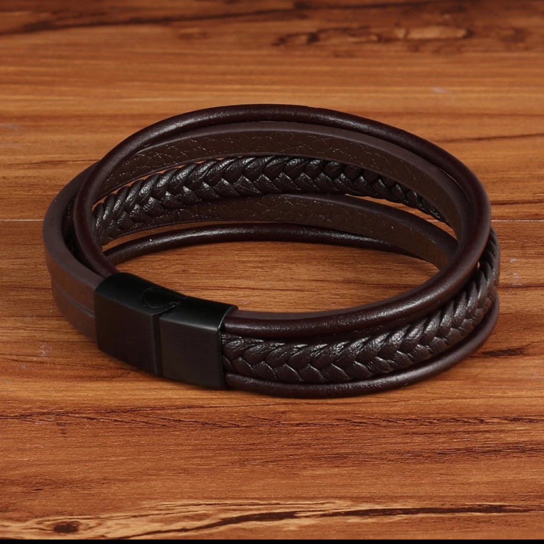 Multi-layer Cuff Leather Bracelet