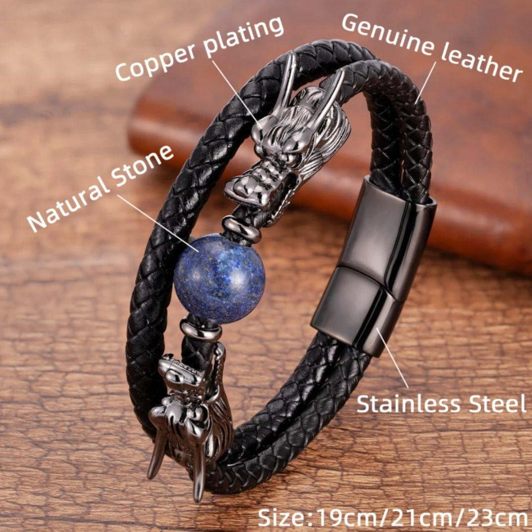 Luxury Natural Stone Dragon Bracelet