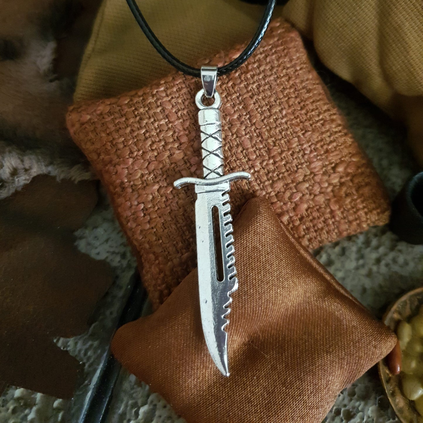 Antique Silver Sword Necklace