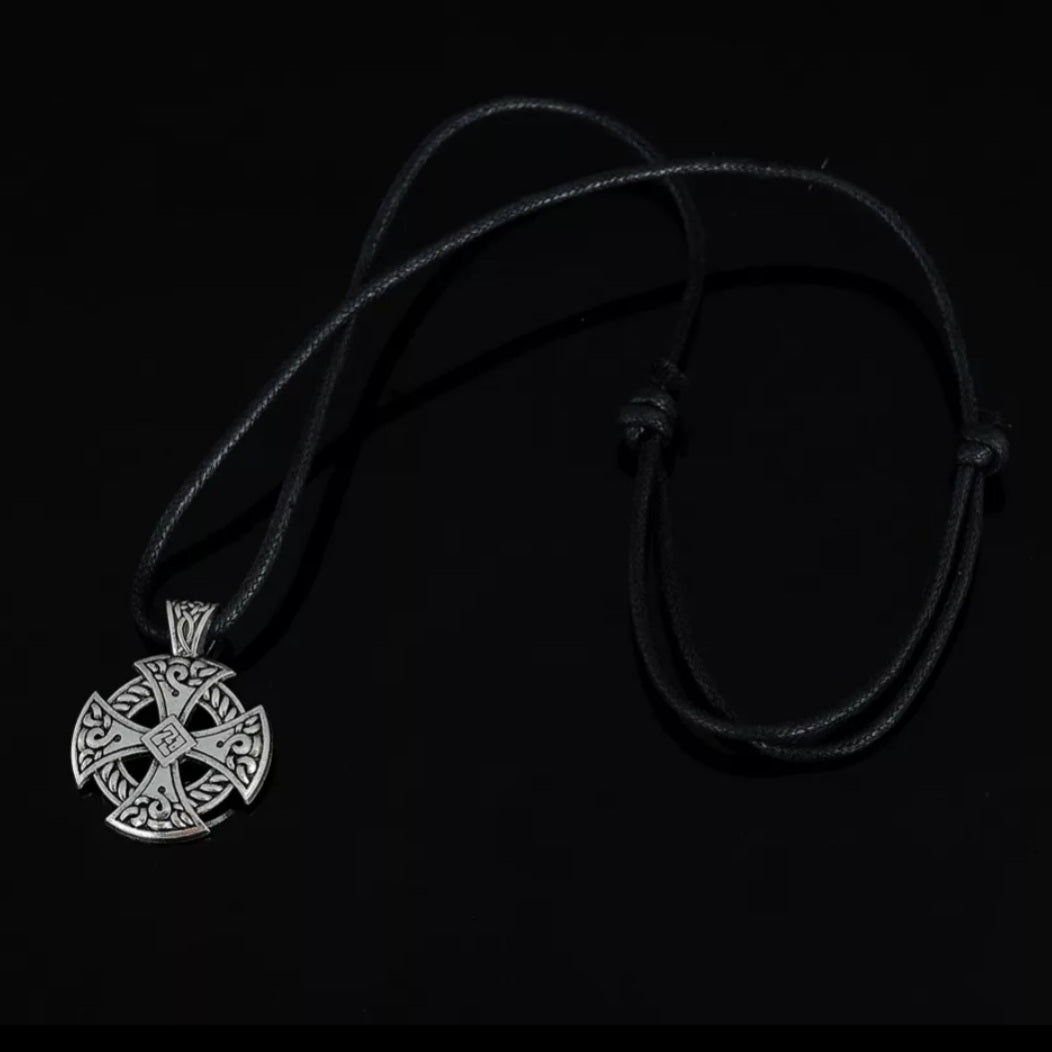 Celtic Solar Cross Knot Necklace