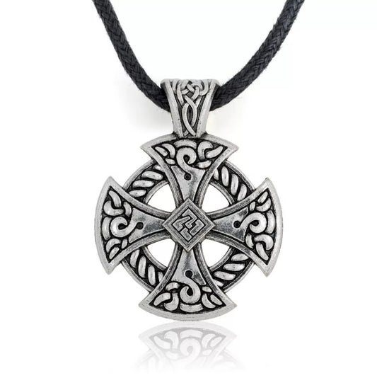 Celtic Solar Cross Knot Necklace