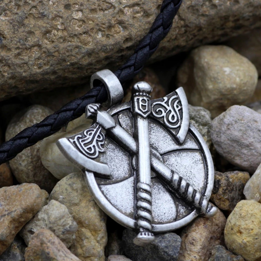 Viking Shield & Axes Necklace