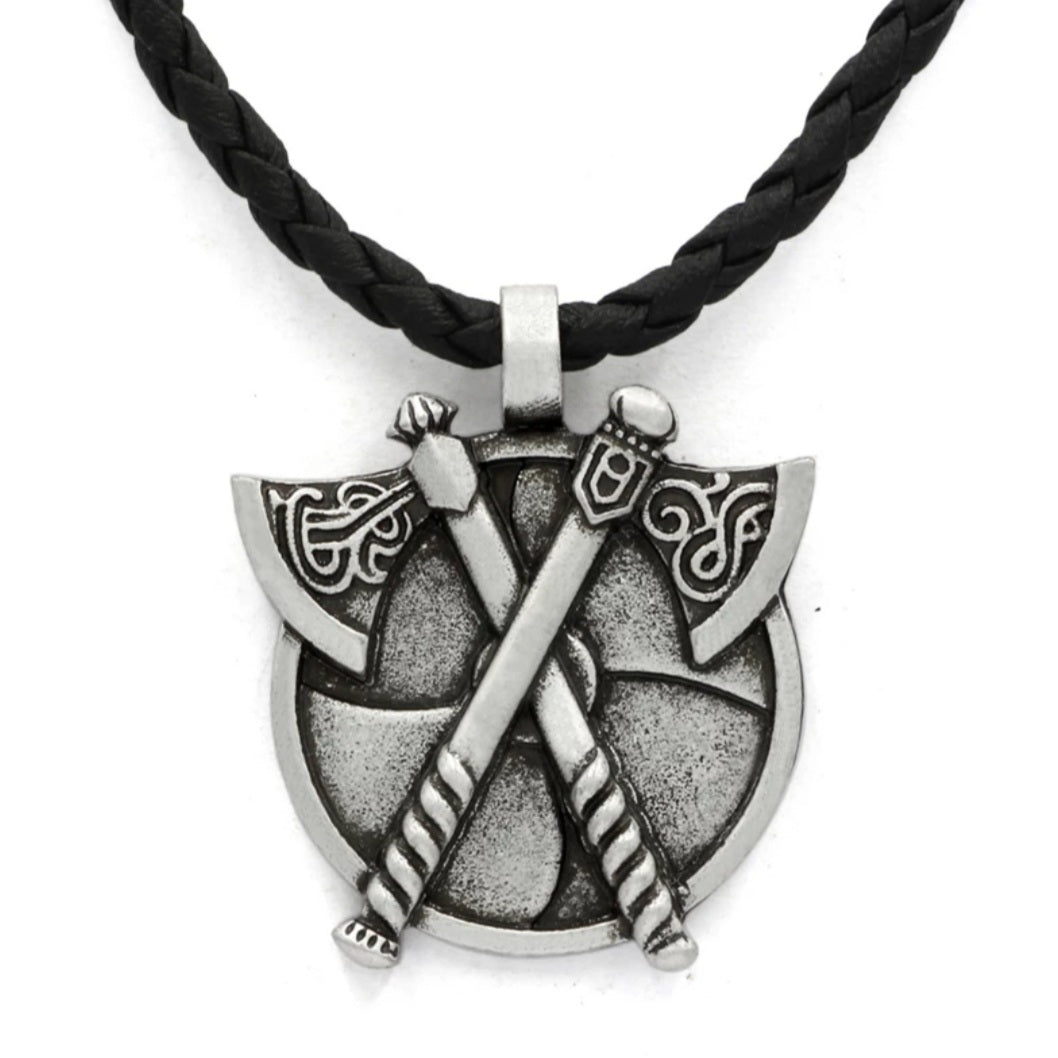 Viking Shield & Axes Necklace