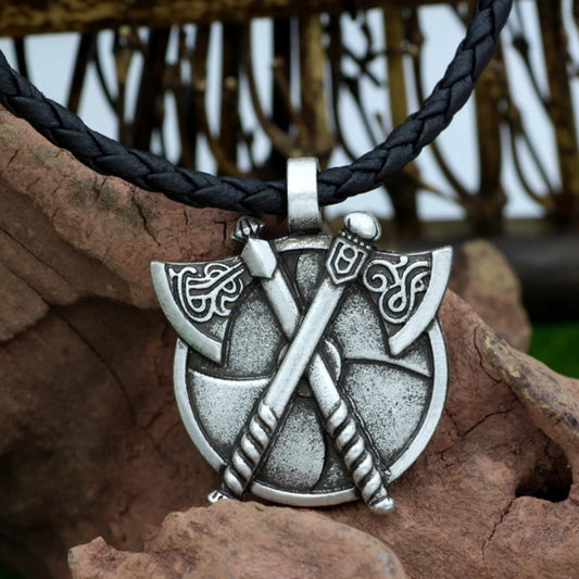 Viking Shield & Axes Necklace