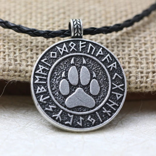 Norse Viking Bear Print Necklace