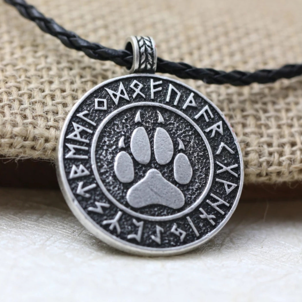 Norse Viking Bear Print Necklace