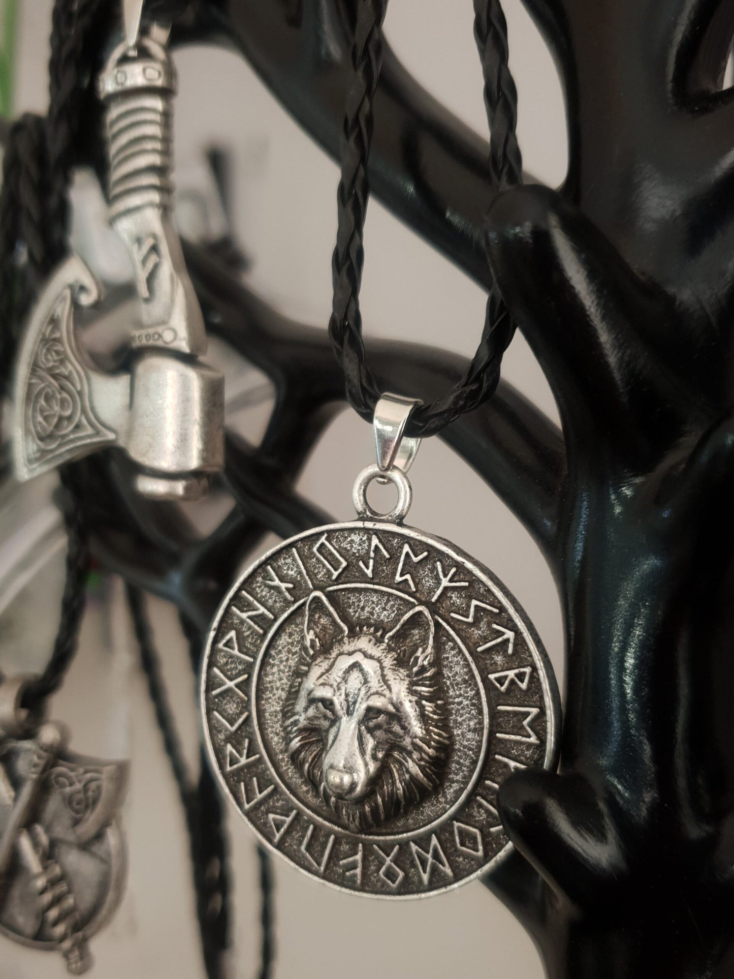 Norse Viking Wolf Head Necklace