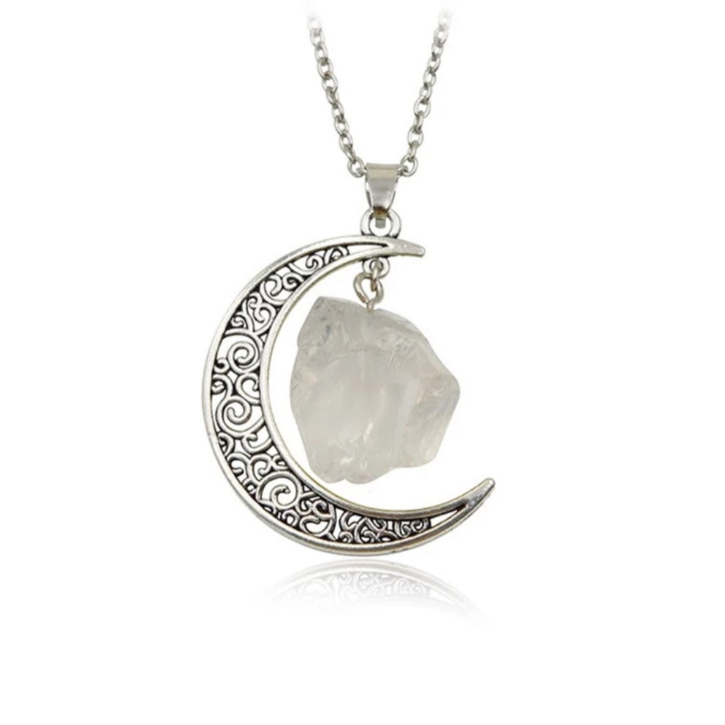 Vintage Moon Irregular Natural Stone Necklace