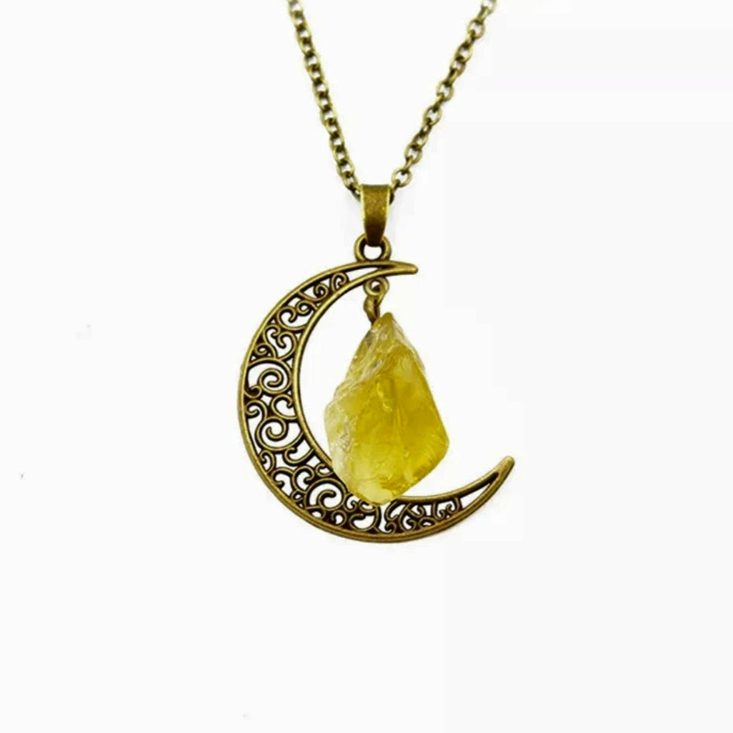 Vintage Moon Irregular Natural Stone Necklace