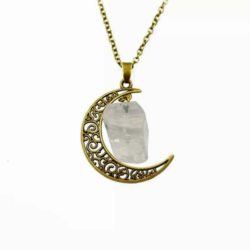 Vintage Moon Irregular Natural Stone Necklace