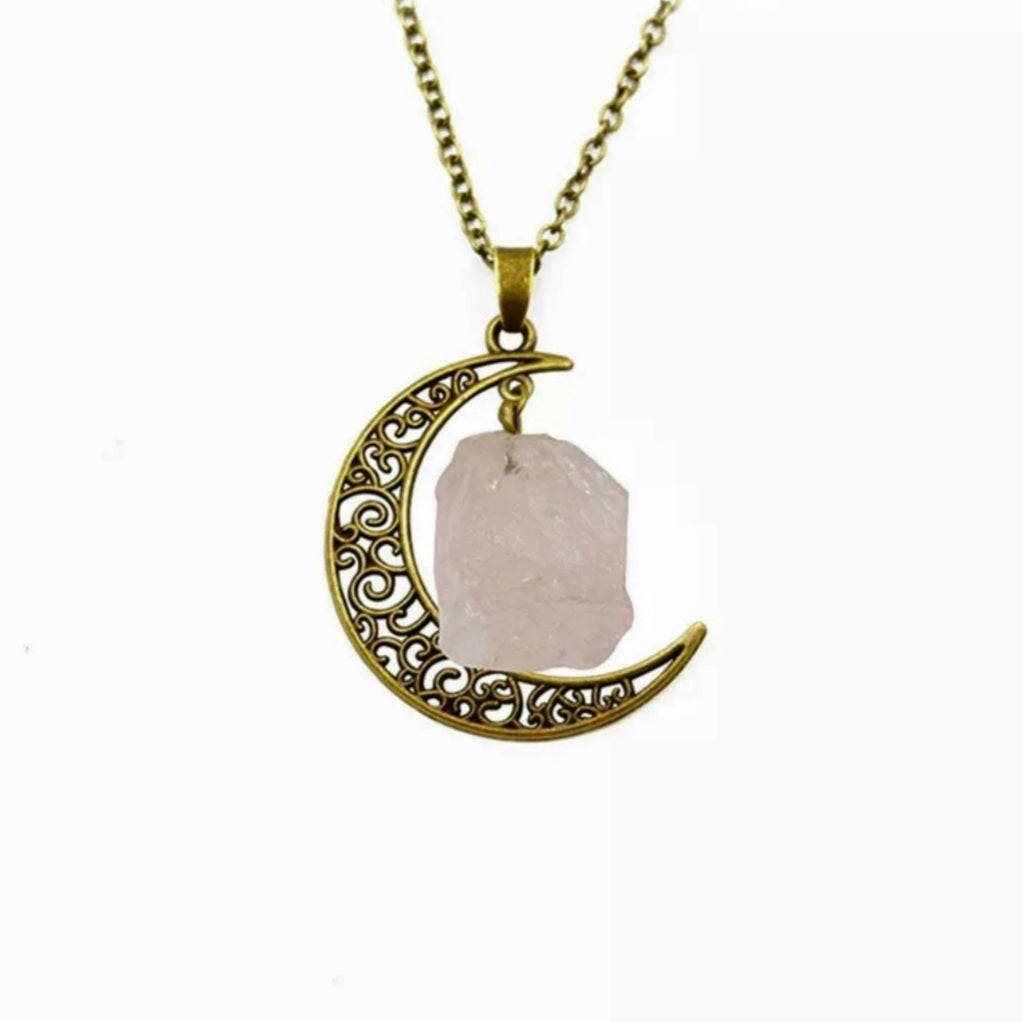 Vintage Moon Irregular Natural Stone Necklace