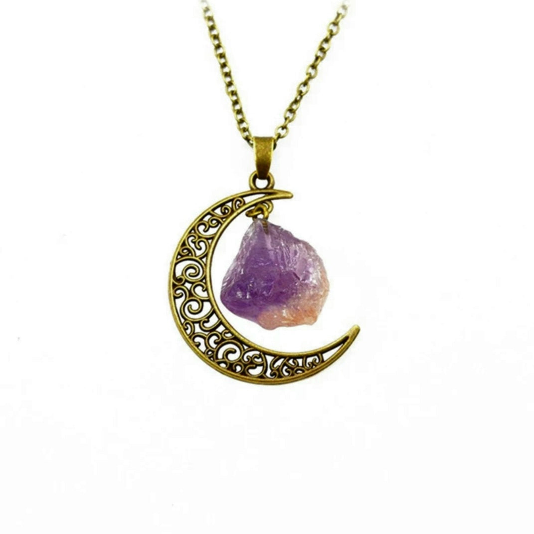 Vintage Moon Irregular Natural Stone Necklace