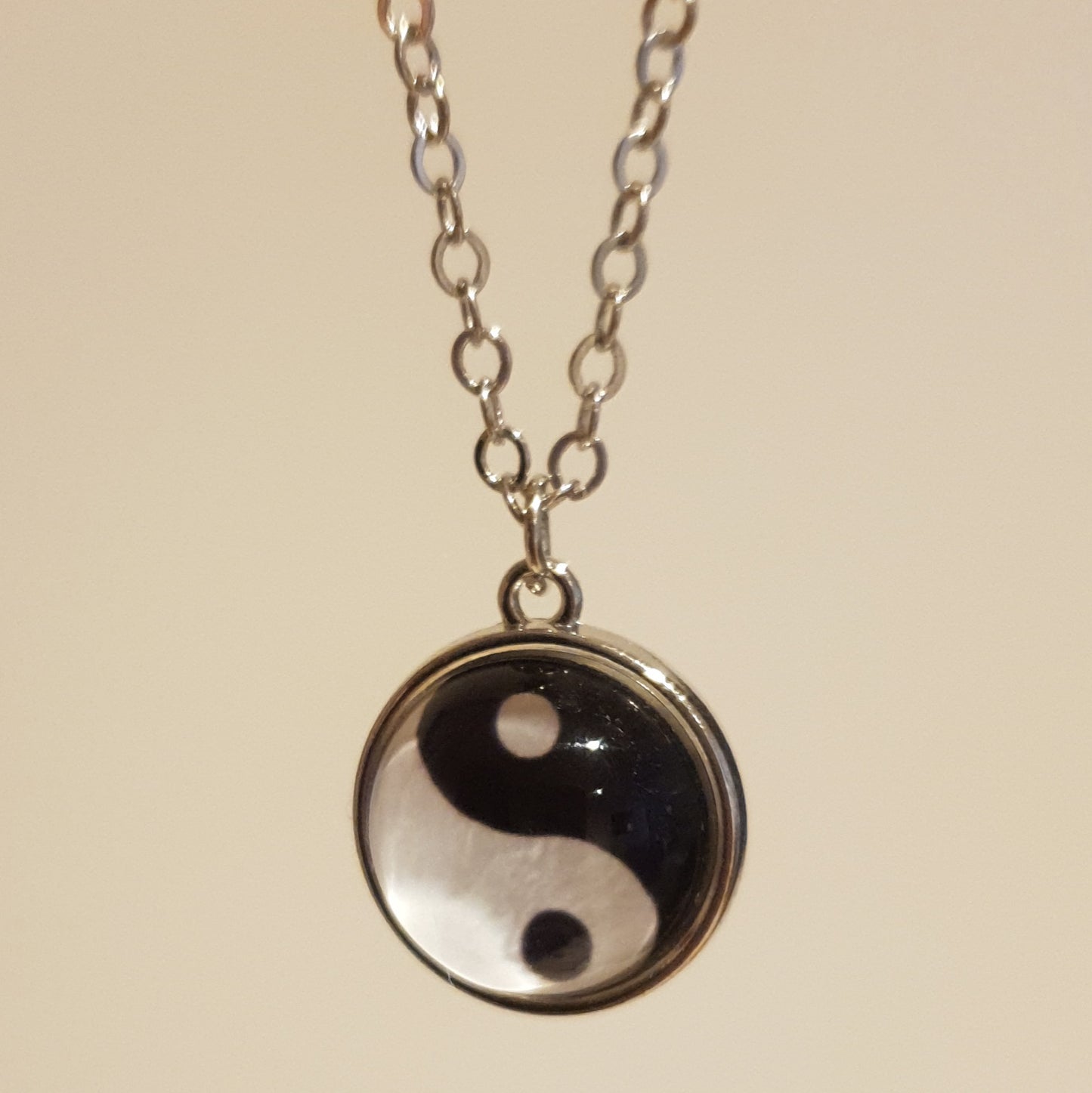 Double Sided Glass Ball Yin Yang Necklace