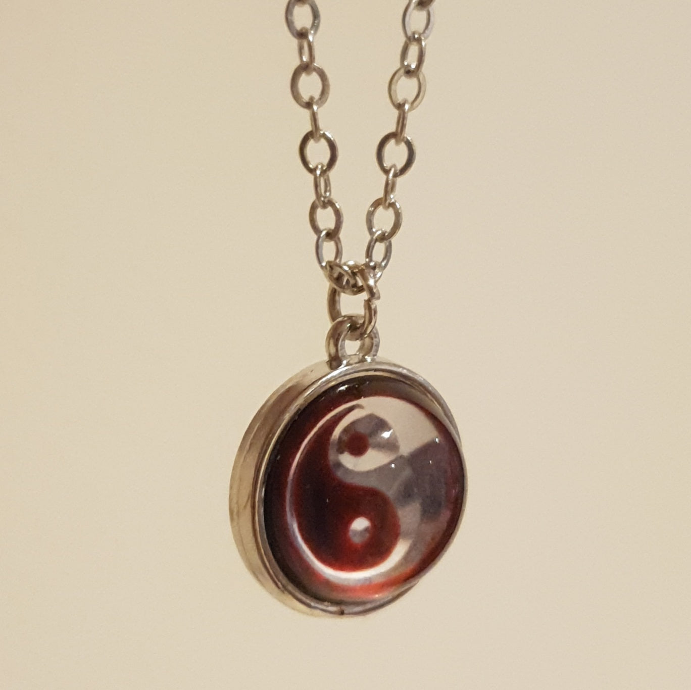 Double Sided Glass Ball Yin Yang Necklace