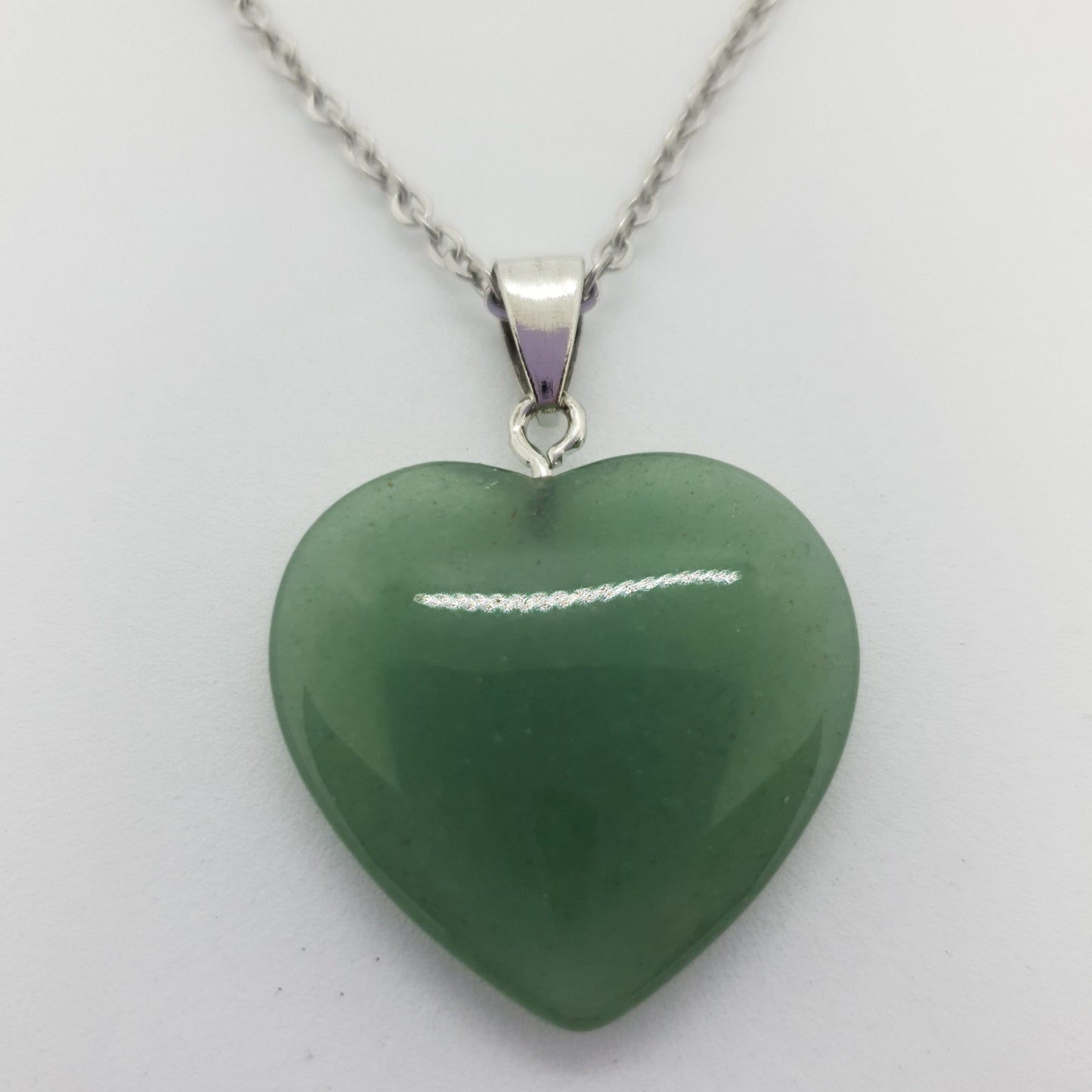 25mm Natural Heart Stone Pendant Necklace