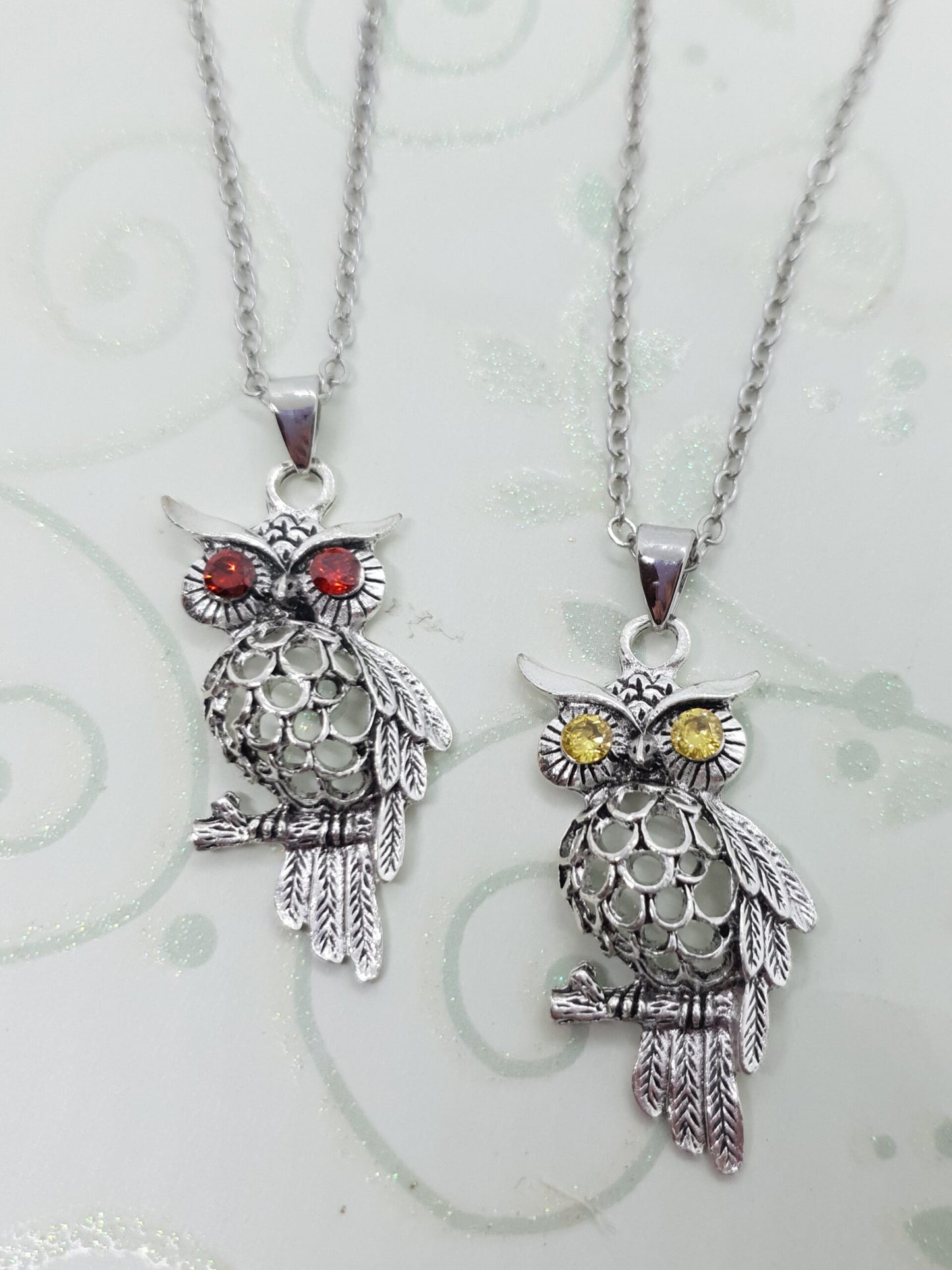 Vintage Tibetan Silver Owl Necklace