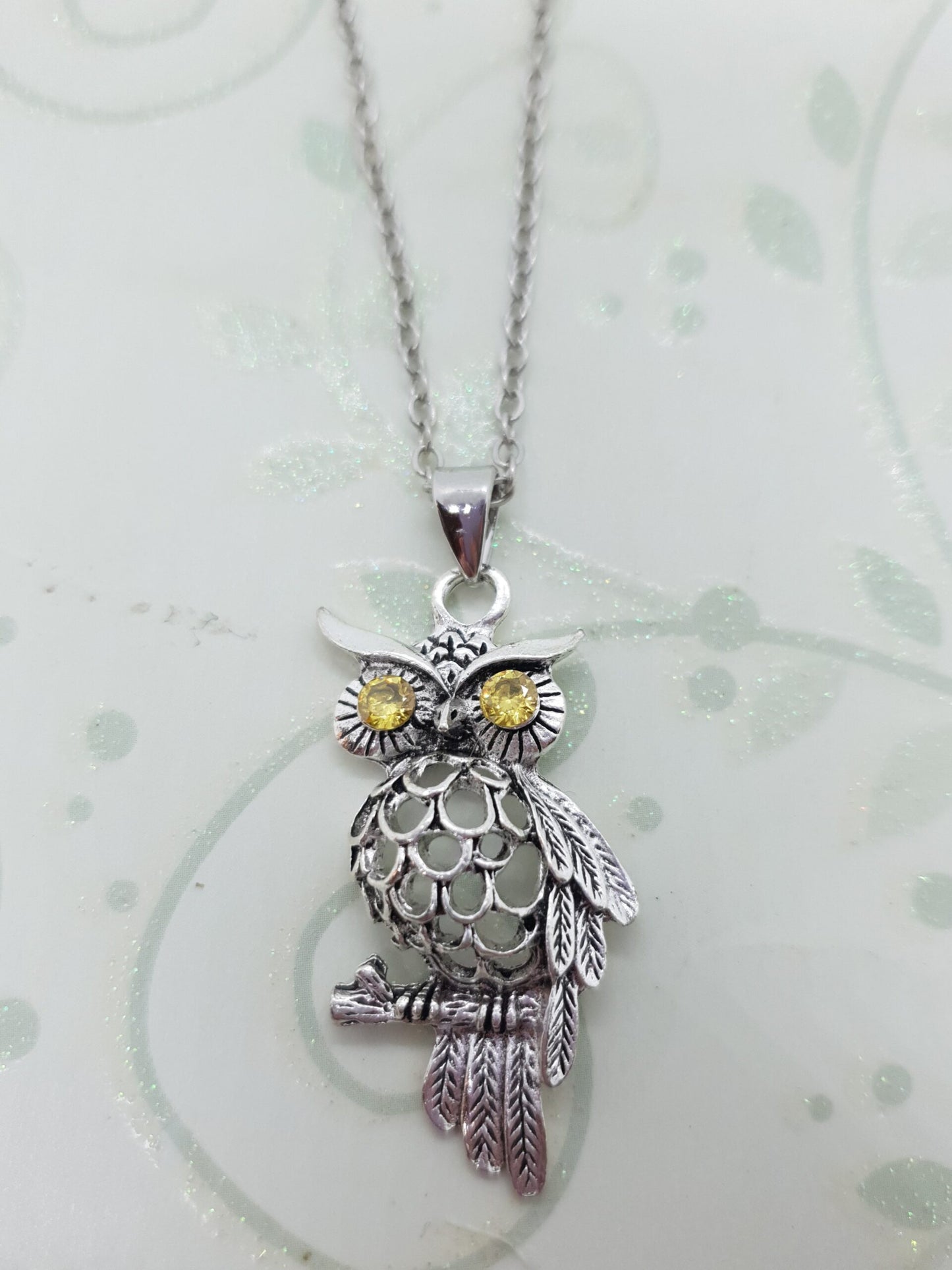 Vintage Tibetan Silver Owl Necklace