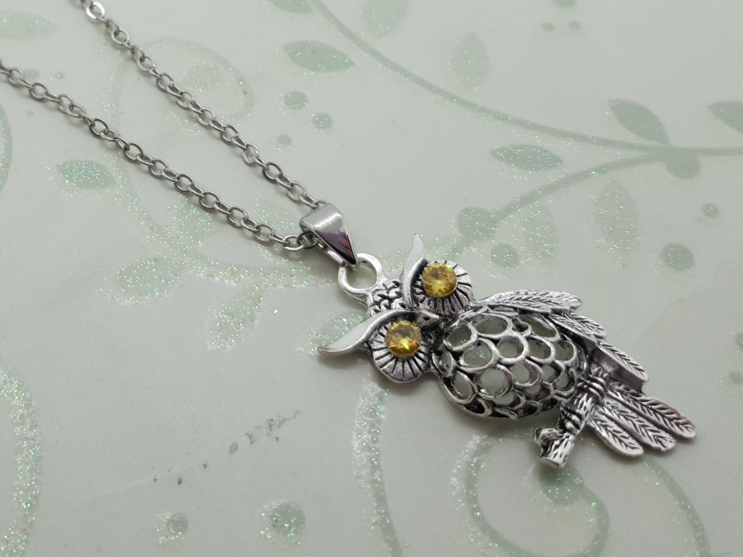 Vintage Tibetan Silver Owl Necklace