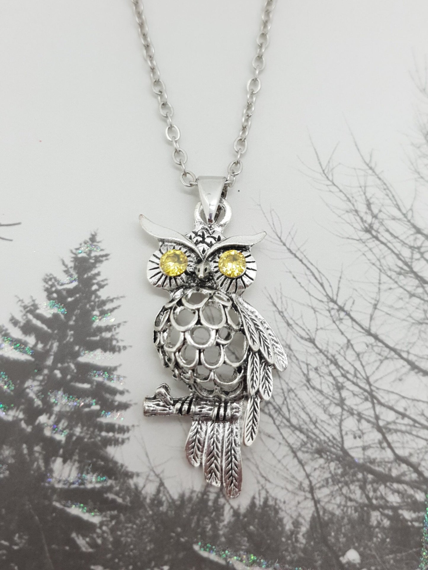 Vintage Tibetan Silver Owl Necklace