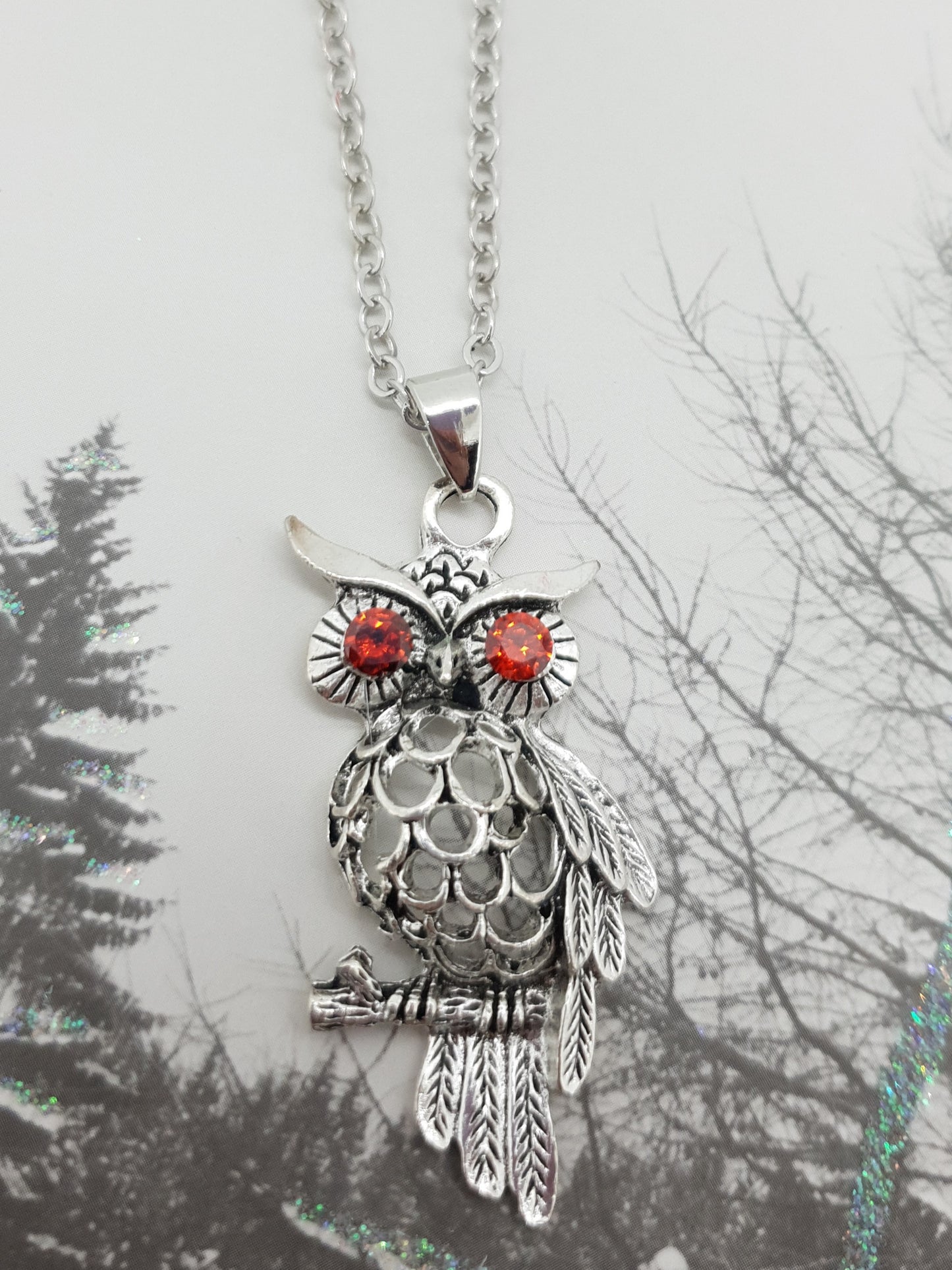 Vintage Tibetan Silver Owl Necklace