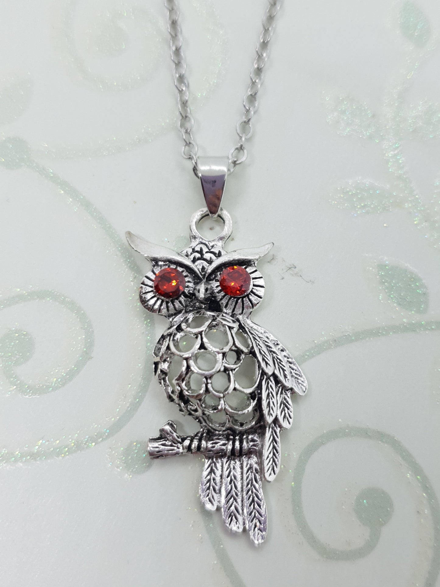 Vintage Tibetan Silver Owl Necklace