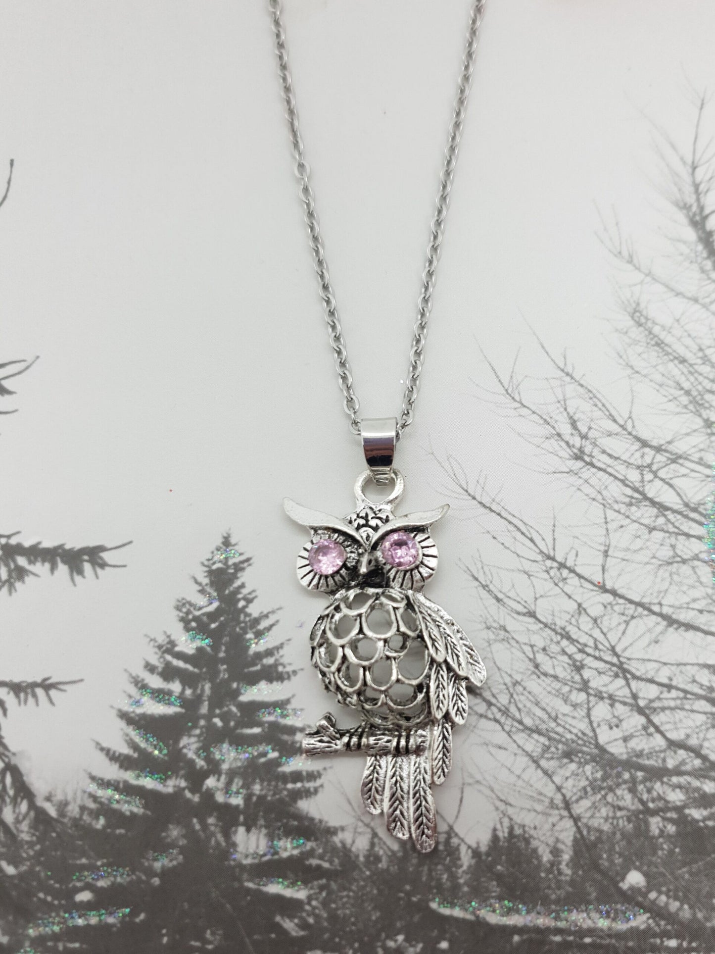 Vintage Tibetan Silver Owl Necklace