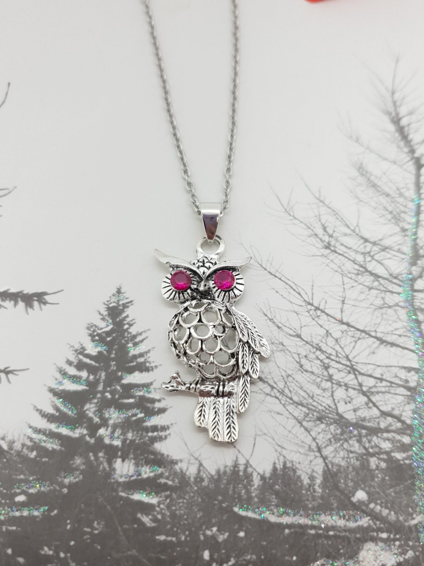 Vintage Tibetan Silver Owl Necklace