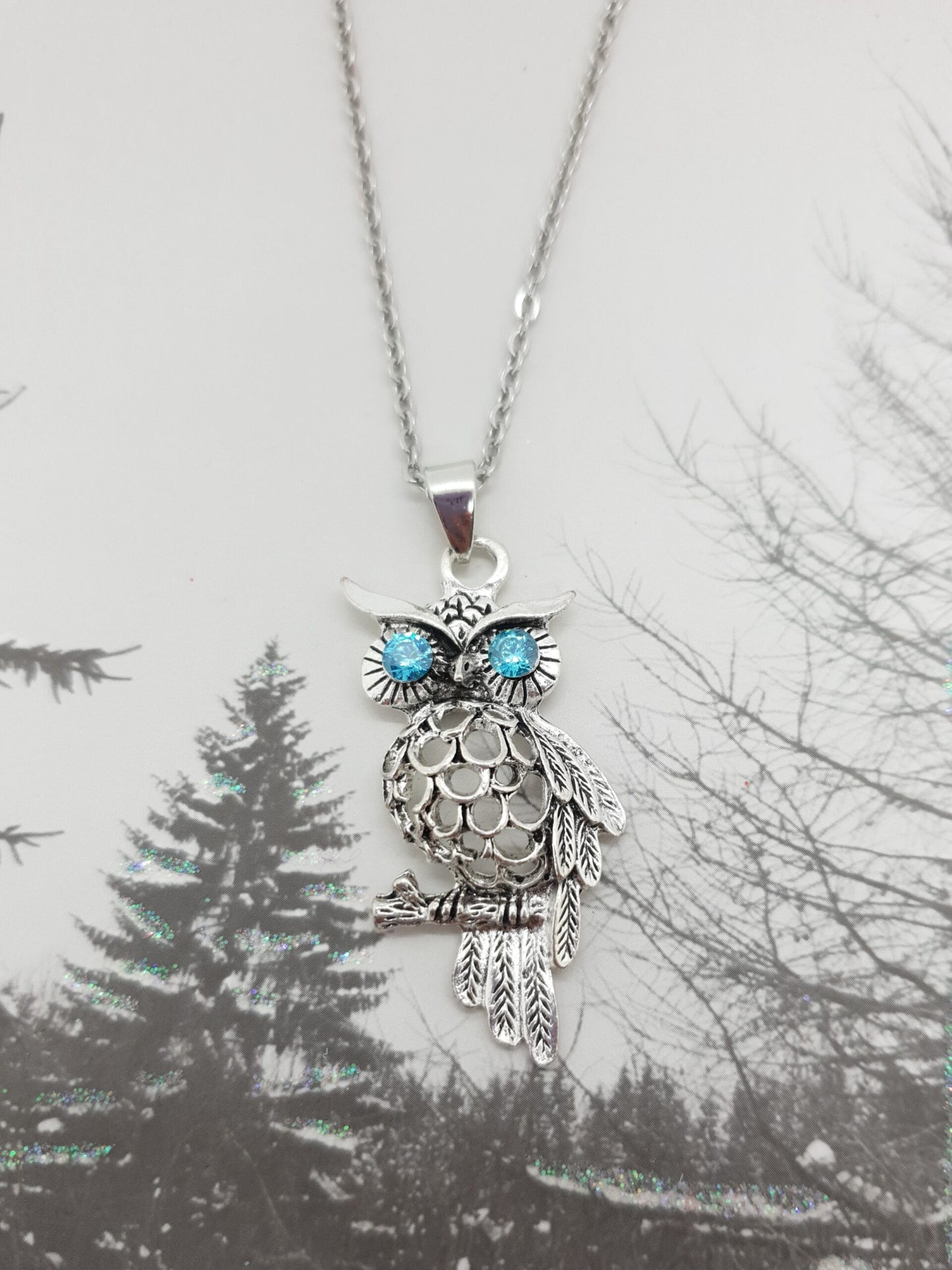 Vintage Tibetan Silver Owl Necklace