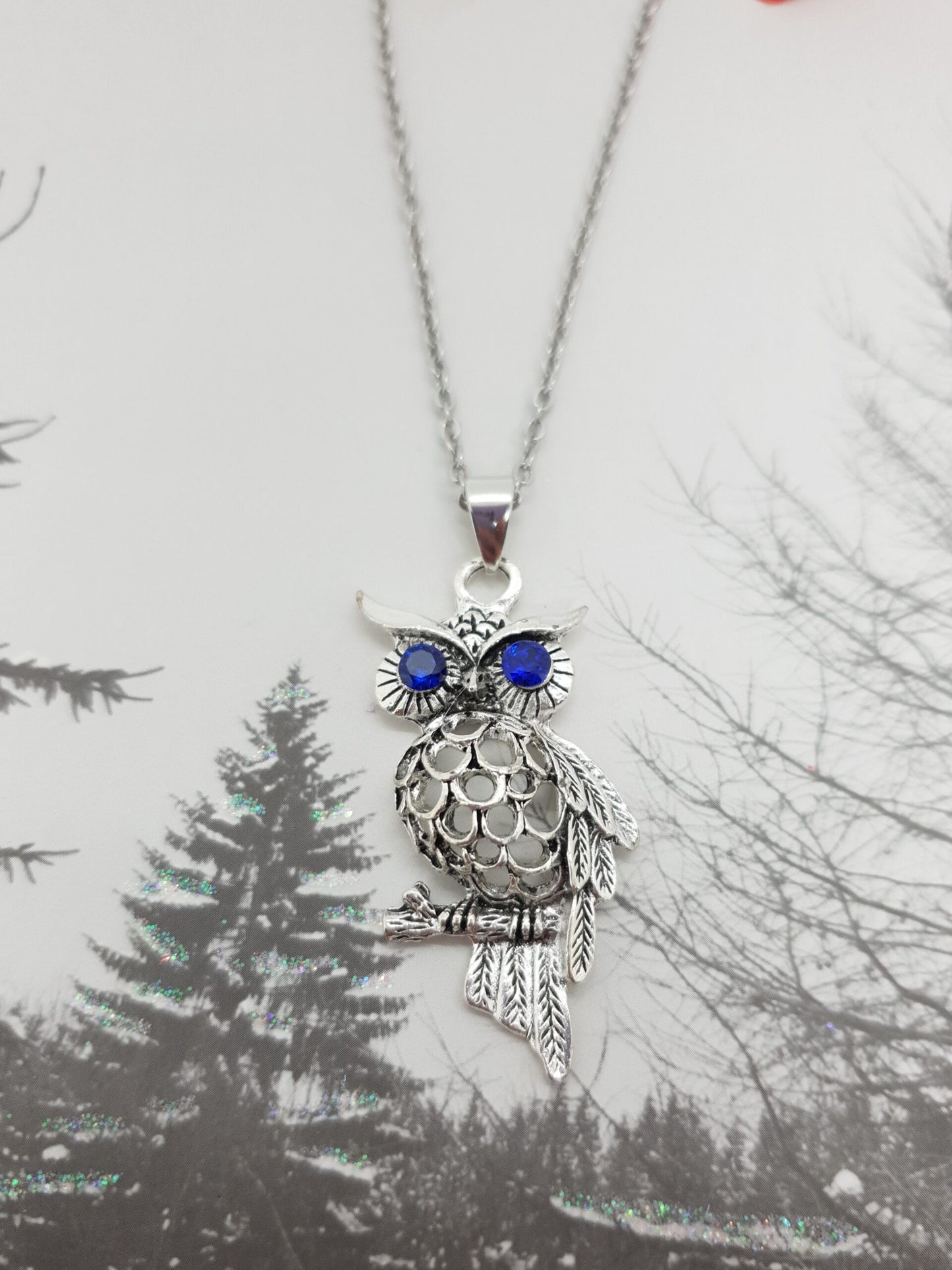 Vintage Tibetan Silver Owl Necklace