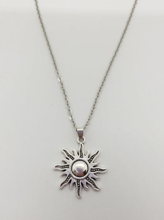 Antique Silver Sunshine Necklace