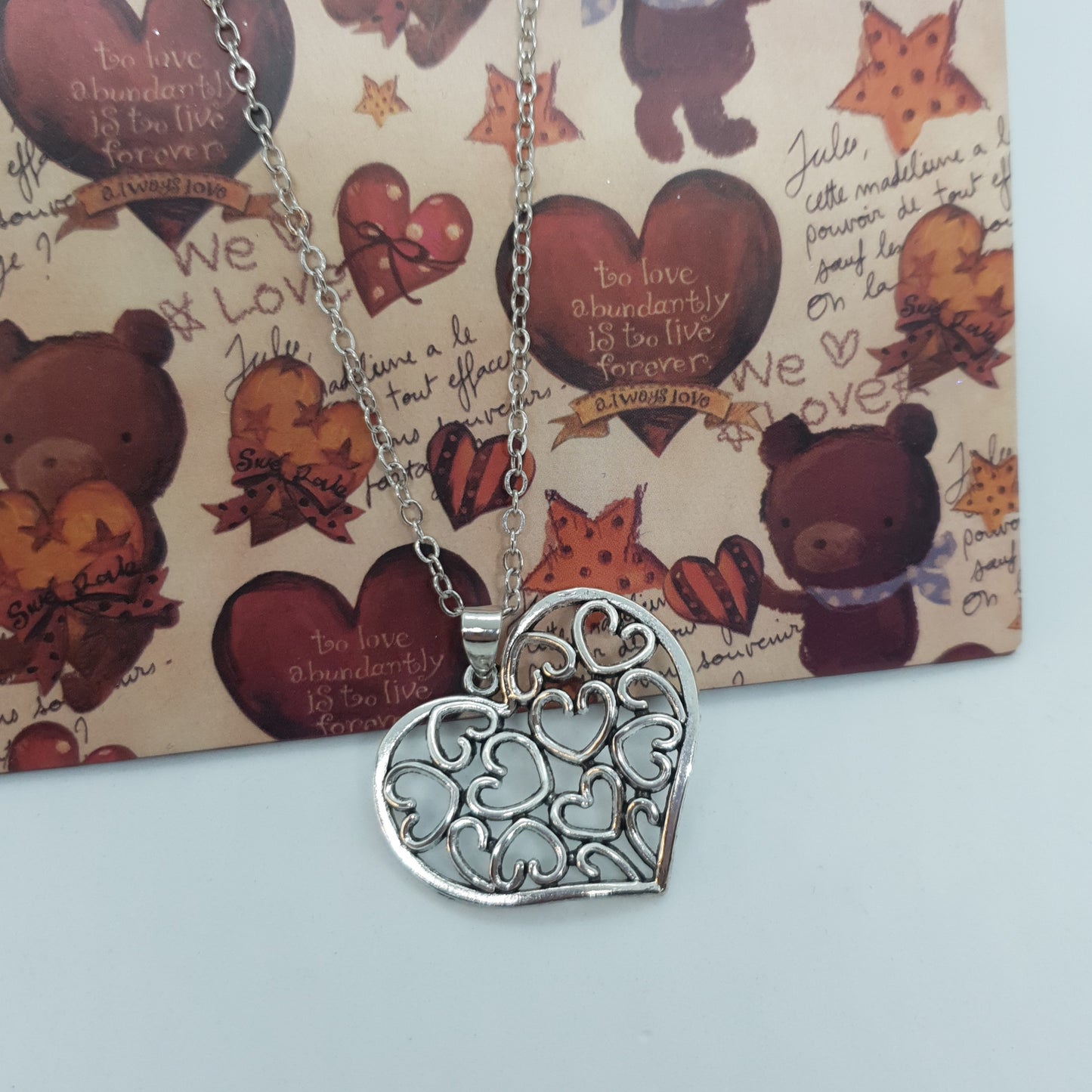 Silver Loads Of Hearts Necklace