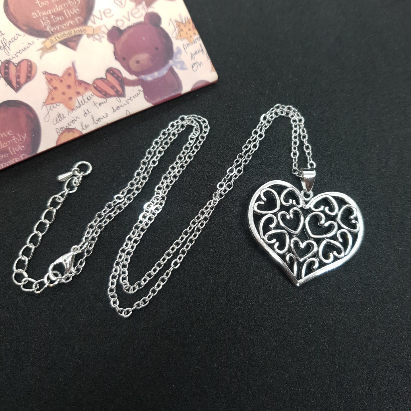 Silver Loads Of Hearts Necklace