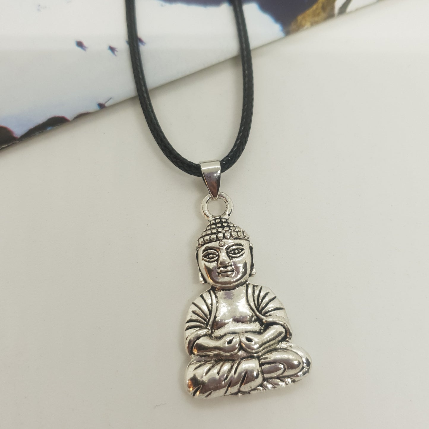 Silver Meditation Buddha Necklace