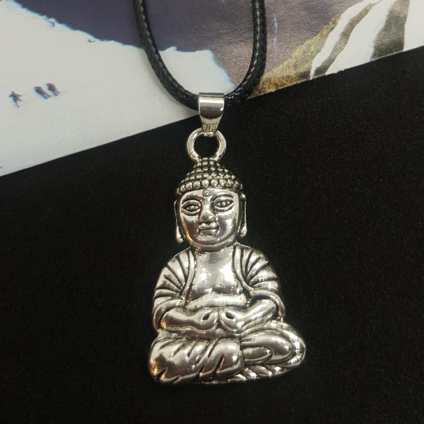 Silver Meditation Buddha Necklace