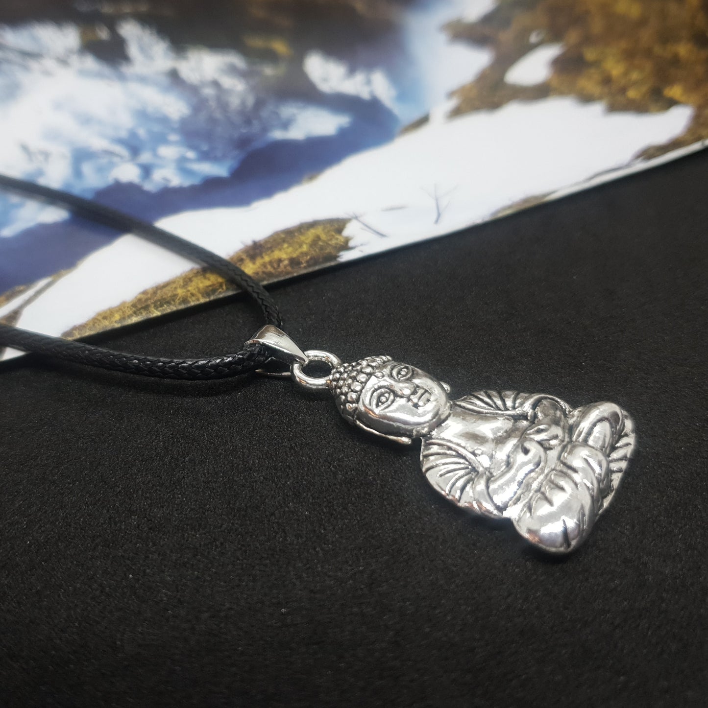 Silver Meditation Buddha Necklace