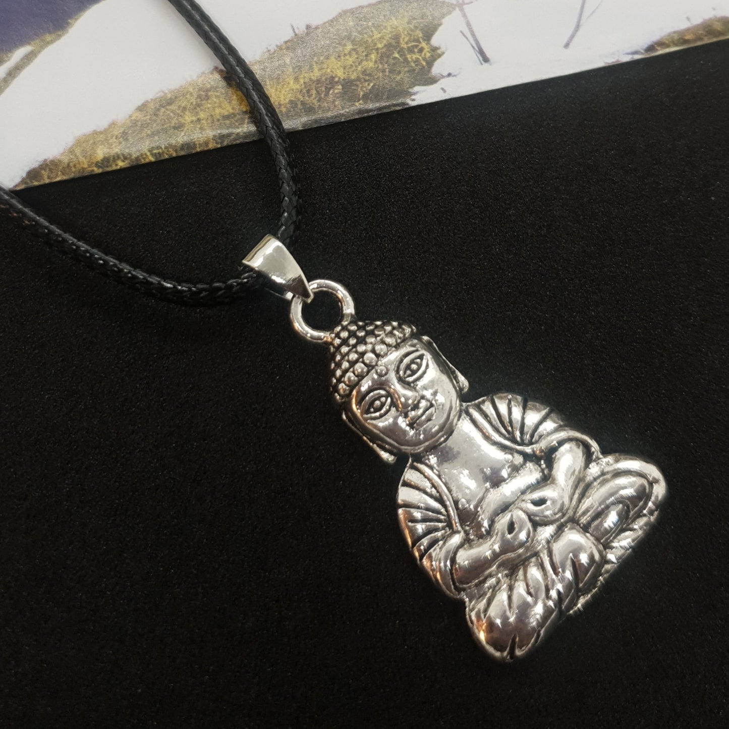 Silver Meditation Buddha Necklace