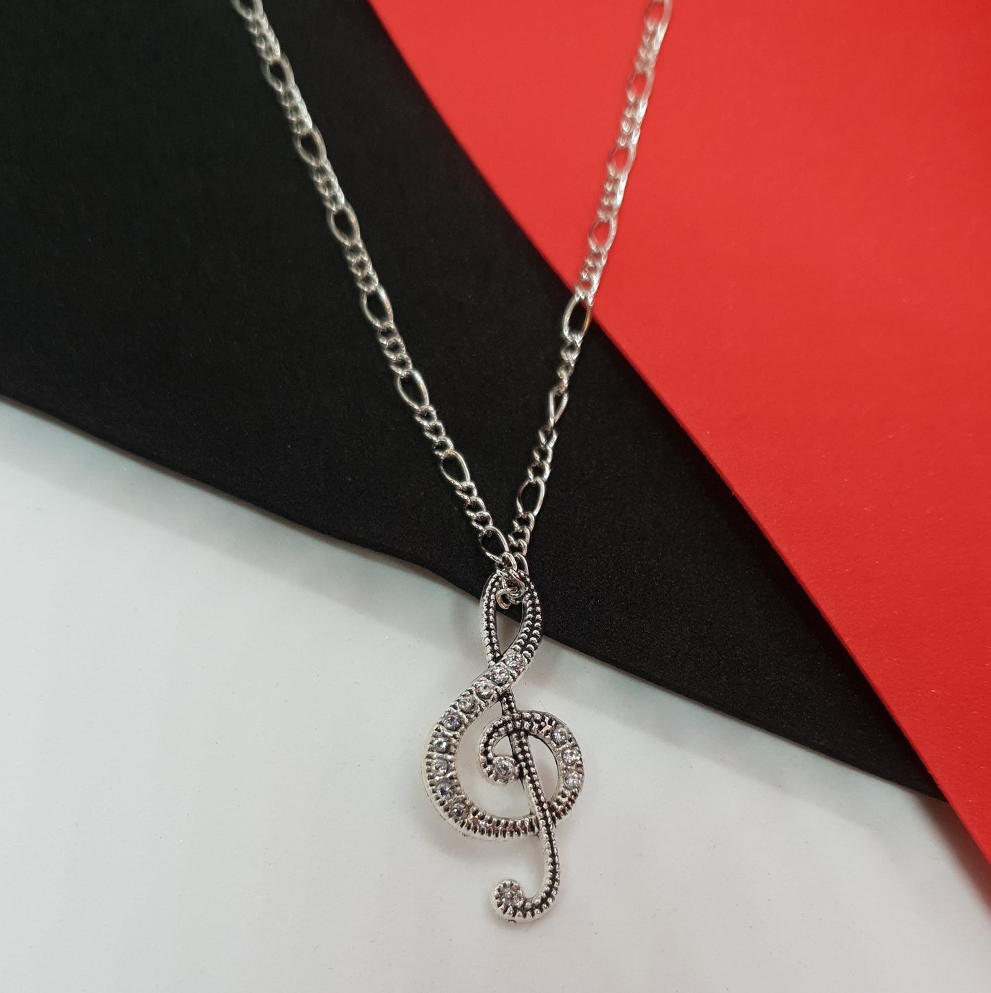 Silver Musical Note Necklace