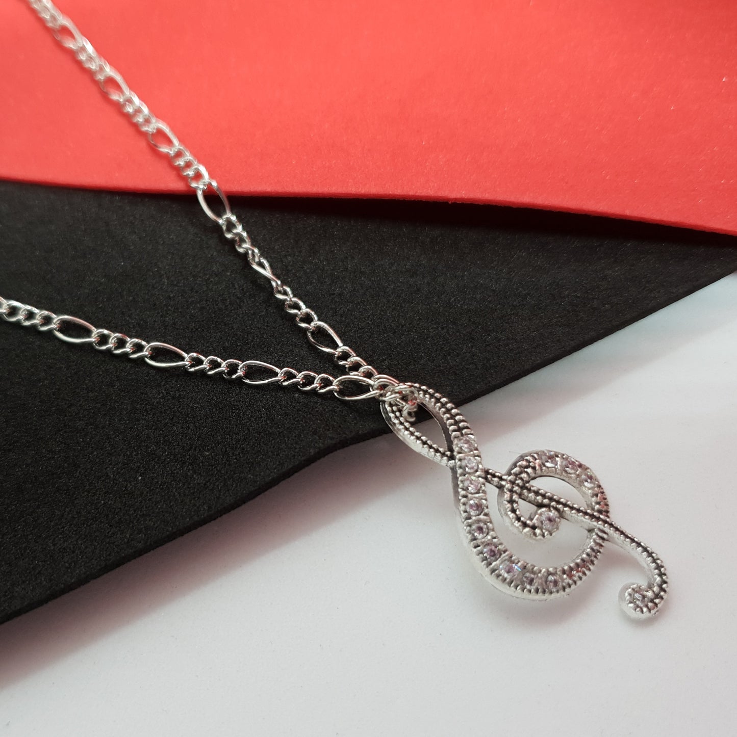 Silver Musical Note Necklace