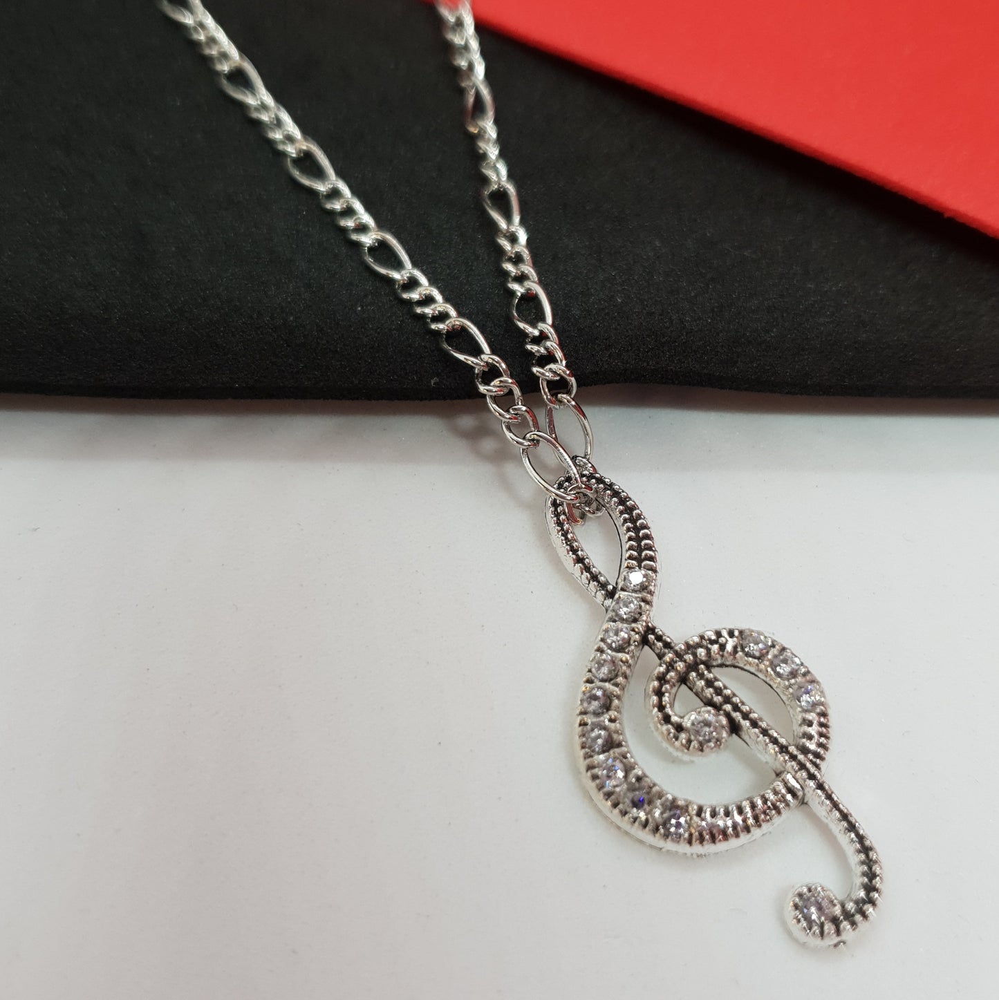 Silver Musical Note Necklace